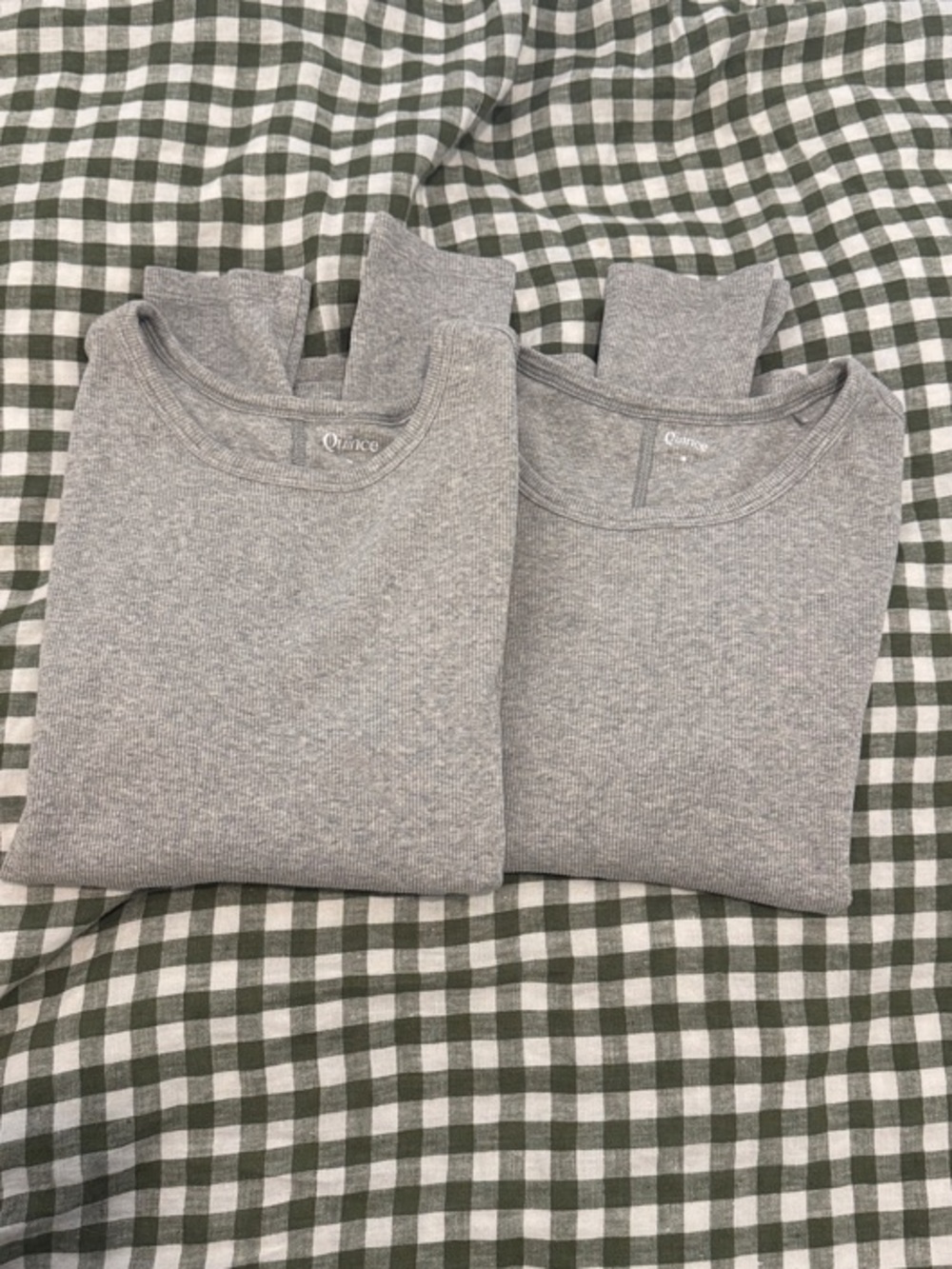 Quince organic cotton long sleeve soft rib Shirt bundle of 2